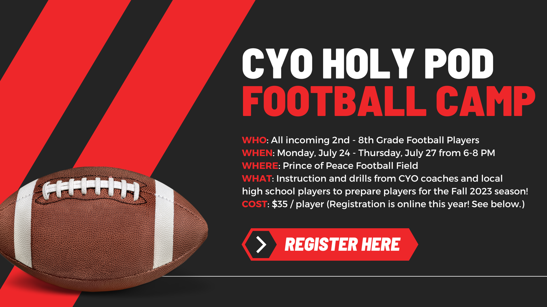 CYO Football Camp Registration 